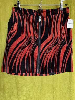 NWT Free People Tiger Stripe Mini Skirt, Size 6